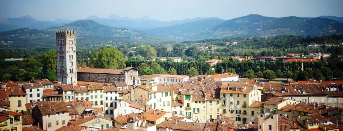 Vue de Lucques en Toscane.