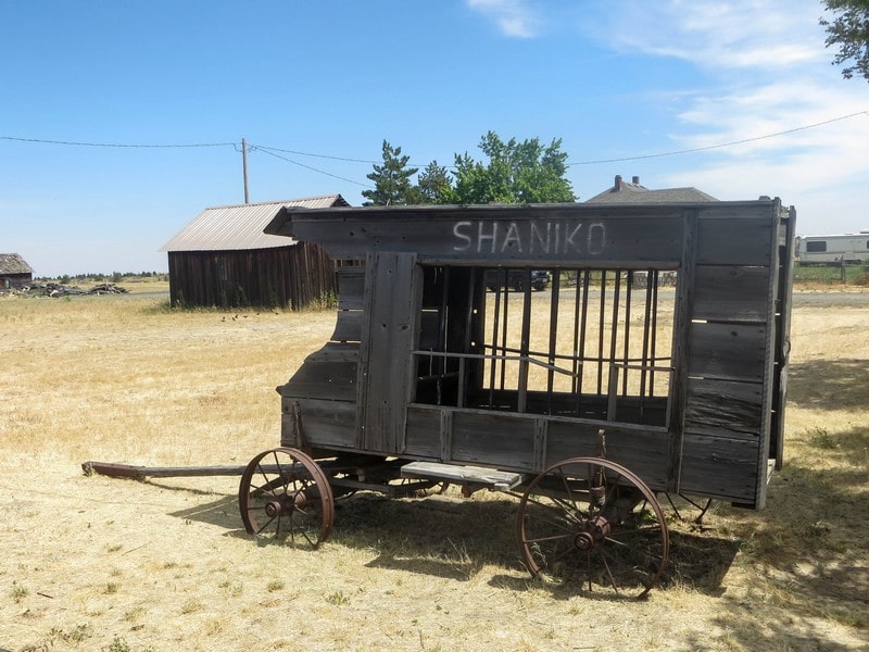 Charette de bois dans un village aux USA.