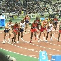 Course aux jeux olympiques d'Athènes.