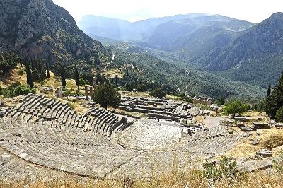 Vue du site archéologique de Delphes.