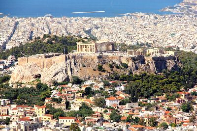 Vue aérienne d'Athènes.