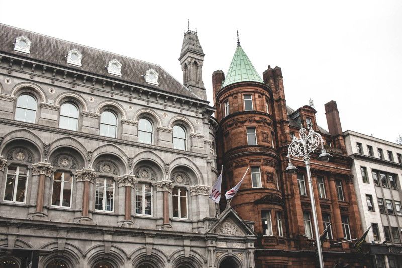 Façades de vieux immeubles à Dublin.