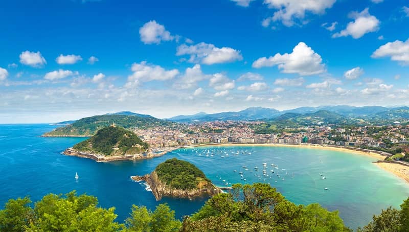 Vue aérienne de la baie de Saint-Sébastien.