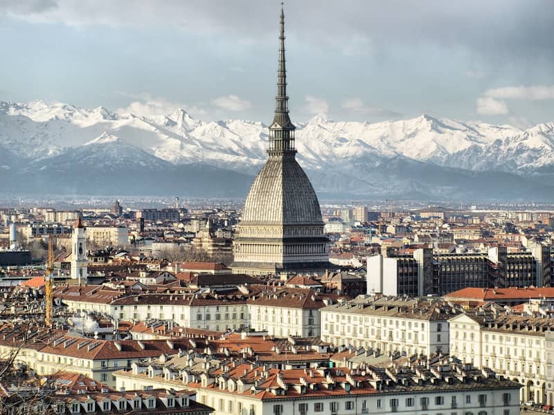 Vue panoramique de Turin en Italie.